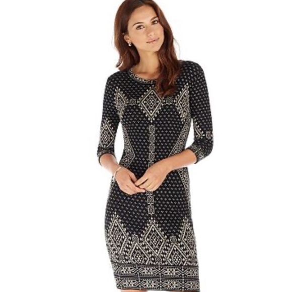 Tracy Reese Black and White Sheath Dress Crew Neck - Picture 2 of 10